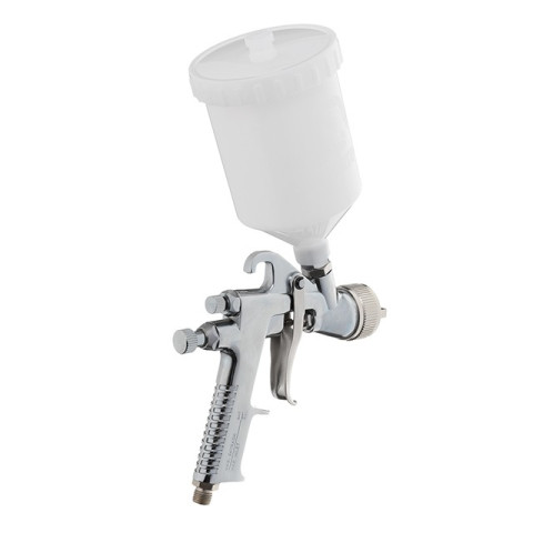Краскопульт пневматический HP, форсунка 1.4мм, верхний пластиковый бачок 600мл., 5бар INTERTOOL PT-0111