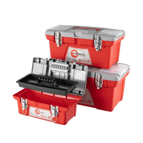 Комплект ящиков для инструмента с метал. замком 3шт (BX-0513 13"/ BX-0516 16"/BX-0518 18" ) INTERTOOL BX-0503