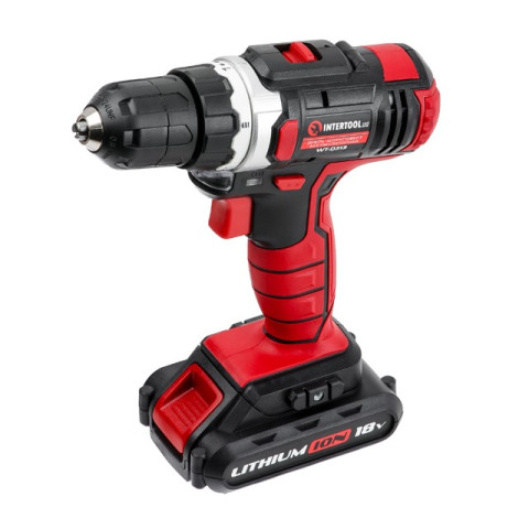 Дрель-шуруповерт аккумуляторная Li-Ion 18В INTERTOOL WT-0313