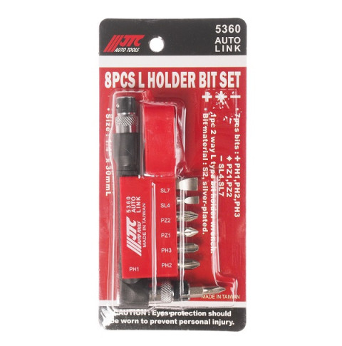 Набор бит 1/4&quot; SL, PH, PZ с Г-образным переходником 8ед.