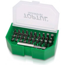 Набор бит для шуруповерта 31ед. TOPTUL 1/4" SL;PH;PZ;TORX;HEX + магнитный держатель GAAW3101