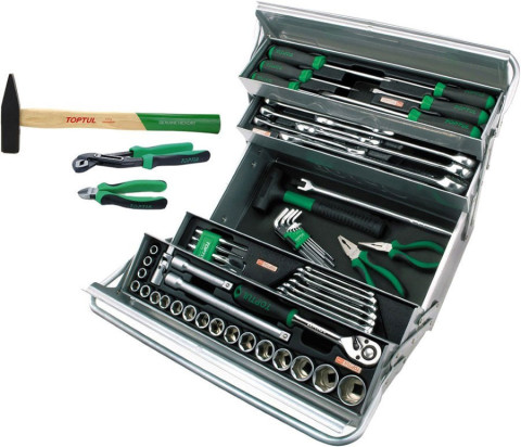 Набор инструментов в ящике TOPTUL (5 секций) 63 ед. GCAZ0039