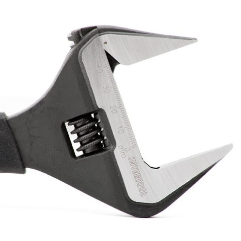 Ключ разводной 250мм, обрезиненная рукоятка, развод губок 50мм, Cr-V INTERTOOL XT-0050