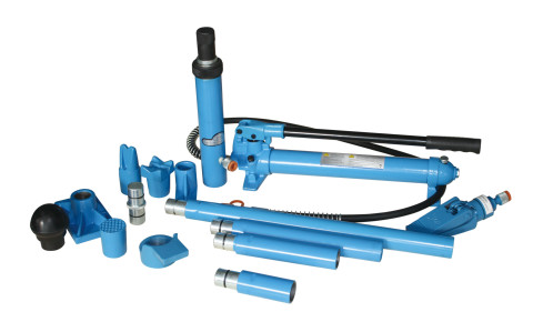 Набор гидроцилиндров и насадок для кузовных работ с насосом 10 т (металлический кейс) (код UN71001)