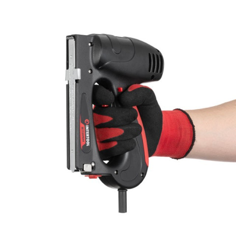 Скобозабивной пистолет электрический под скобу 11.3*0.70*8-16мм, гвоздь 8-16мм, 750Вт, 20 уд/мин. INTERTOOL WT-1101