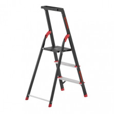 Стремянка 3 ступени, лоток для инвентаря, стальной профиль, высота верхней ступени 630мм, 409х667х1132мм, 150кг INTERTOOL LT-0053