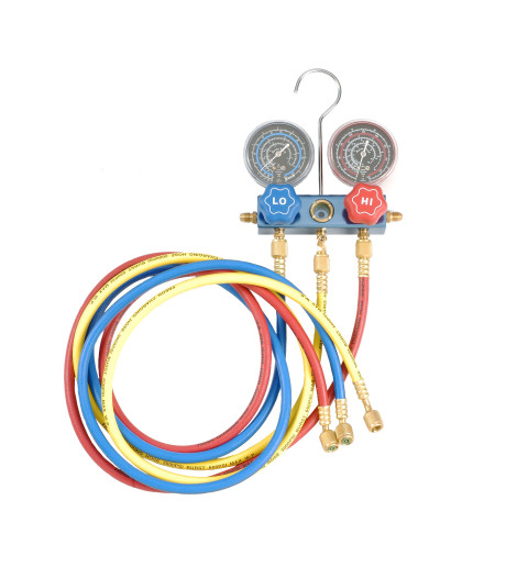 Манометрический коллектор со шлангами для работы с R404A, R407C, R507A (код 9G4106)