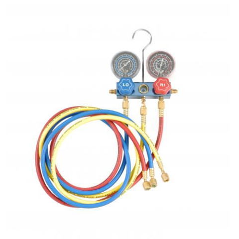 Манометрический коллектор со шлангами для работы с R404A, R407C, R507A (код 9G4106)