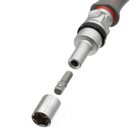 Отвертка реверсивная с карданом и комплектом насадок 21 ед INTERTOOL VT-3360