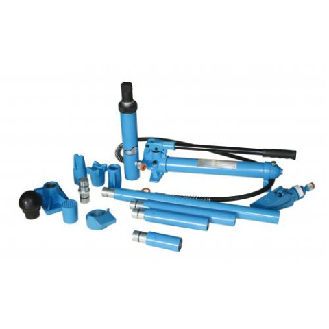 Набор гидроцилиндров и насадок для кузовных работ с насосом 10 т (пластиковый кейс на роликах) (код UN71001L)