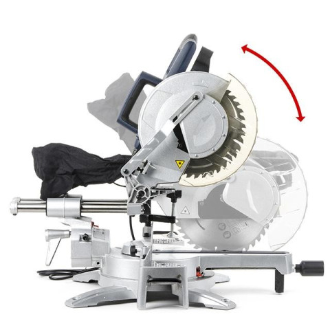 Пила торцовочная, 1800 Вт, 5500 об/мин, угол 0-45°, диск 255мм. INTERTOOL DT-0625