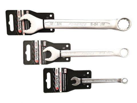 Ключ комбинированный с универсальным профилем 17мм на пластиковом держателе Forsage F-75517MD