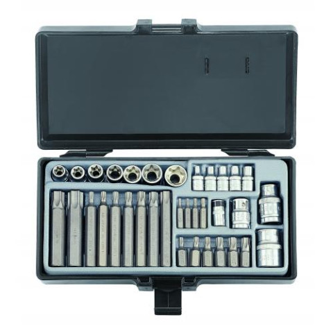 1/4, 3/8 и 1/2 Набор бит и головок Е-профиль (Torx) 35 пр. (FORCE 4352)