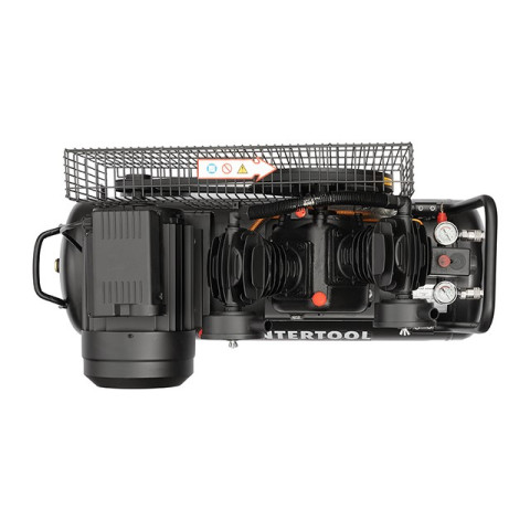 Компрессор 50 л, 3 кВт, 220 В, 10 атм, 500 л/мин, 2 цилиндра INTERTOOL PT-0016