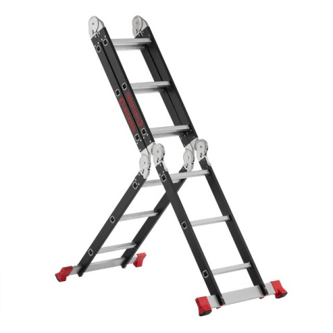 Лестница мультифункциональная трансформер 4х3ступени, стальной профиль, 3380мм, 150 кг INTERTOOL LT-0023
