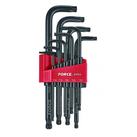 Набор ключей Torx Г-образных с шаром длинных 9 пр. (T10-T50) (код 5098LB)