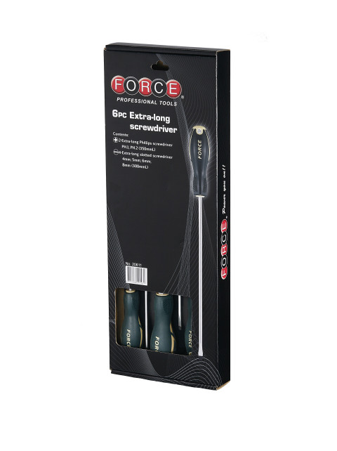 Набор отверток удлиненных 6 пр. (PH, шлицевые) (код 20611)