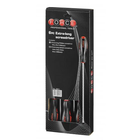 Набор отверток удлиненных 6 пр. (PH, шлицевые) (код 20611)