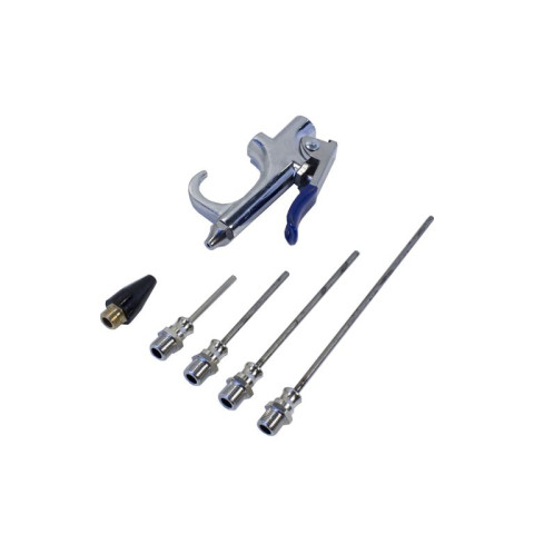 Пистолет обдувочный с комплектом сопел 6пр.(50,70,100,145мм+форсунка 28мм,6.3Bar), в блистере Forsage F-R8204-3