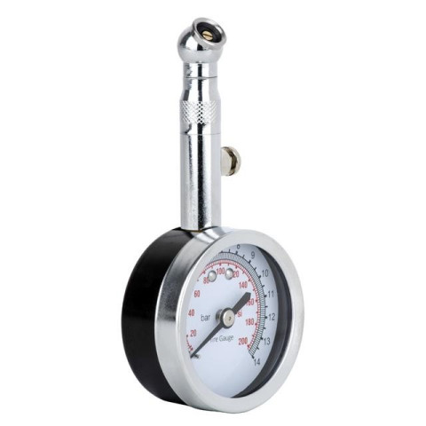 Измеритель давления в шинах стрелочный, металлический корпус, клапан сброса давления INTERTOOL AT-1004