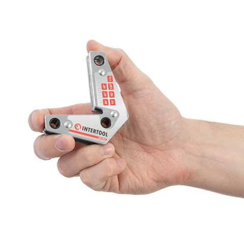 Угольник магнитный для сварки, 15°, 60°, 90°, 120°, 11 кг, 75×85 мм INTERTOOL MW-0007