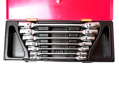 Набор ключей торцевых 6-19мм. с шарниром 7ед.