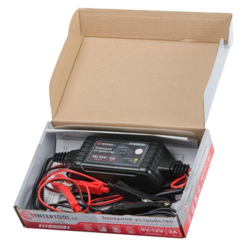 Зарядное устройство 6/12В, 2А, 230В, максимальная емкость заряжаемого аккумулятора 1.2-60 а/ч INTERTOOL AT-3022