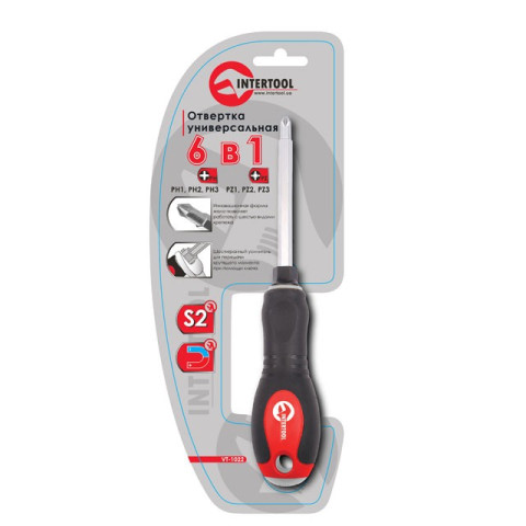 Отвертка крестовая 6 в 1 INTERTOOL VT-1022