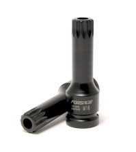Головка-бита SPLINE глубокая ударная1/2", M14 с отверстием Forsage F-24807814T