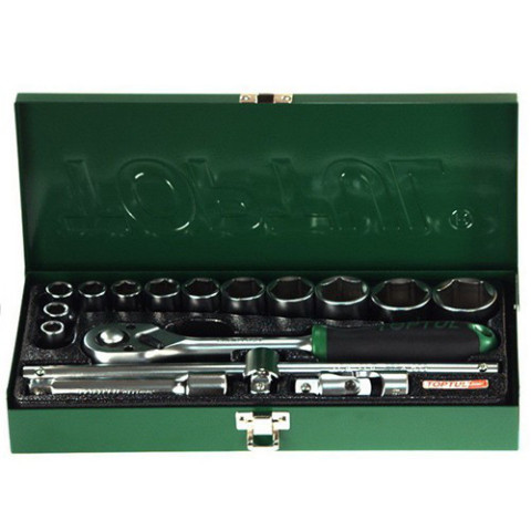 Автомобильный набор инструментов TOPTUL 1/2" 16ед. (6-гр.) GCAD1607