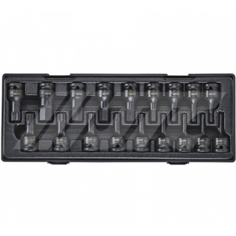 Набор головок ударных 1/2" TORX, HEX, SPLINE, 60мм. 18ед.