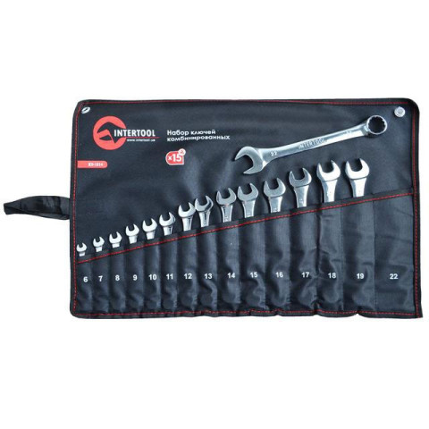 Набор комбинированных ключей в чeхле PROF DIN3113 INTERTOOL XT-1514