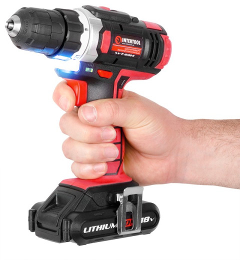 Дрель-шуруповерт аккумуляторная Li-Ion 18В INTERTOOL WT-0314