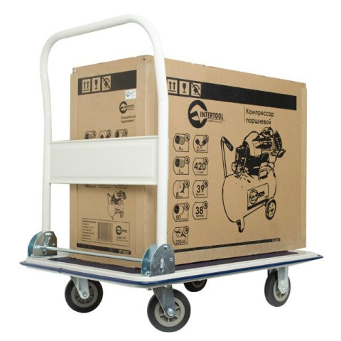 Тележка ручная четырех колесная до 250 кг, 910*610*870, колеса 125 мм INTERTOOL LT-9054
