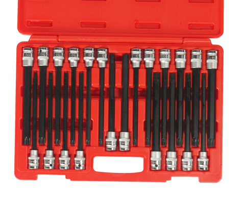 Набор головок 1/2&quot; с насадкой TORX, HEX, SPLINE, RIBE, L=200мм 22ед.