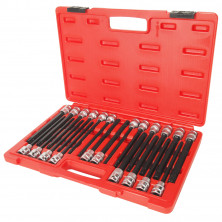 Набор головок 1/2" с насадкой TORX, HEX, SPLINE, RIBE, L=200мм 22ед.