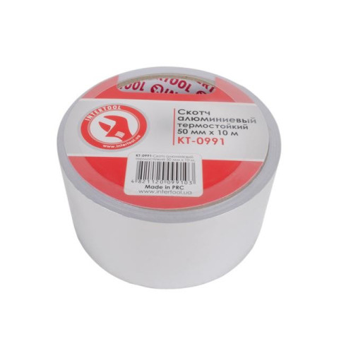 Скотч алюминиевый термостойкий 50 мм*10 м. INTERTOOL KT-0991