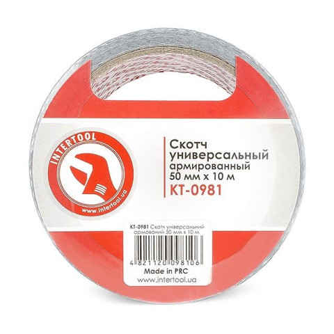 Скотч универсальный армированный 50 мм*10 м. INTERTOOL KT-0981