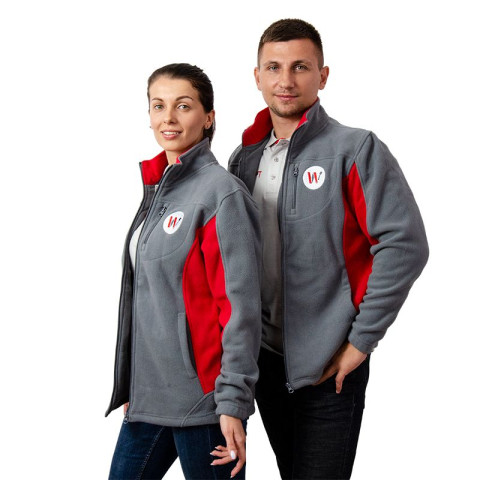 Флисовый свитер серый WORCRAFT