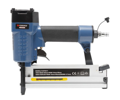 Степлер пневматический 2в1 в комплекте со сменным бойком (штифт: L 10-50мм; скоба: crown-5.8мм, L 10-50мм), в кейсе Forsage F-03F0017