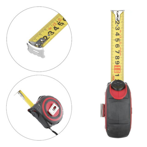 Рулетка с металлическим полотном 10м*25мм, нейлоновое покрытие полотна STORM INTERTOOL MT-0840