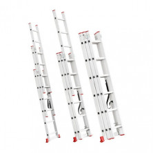 Лестница алюминиевая 3-х секционная универсальная раскладная INTERTOOL LT-0306