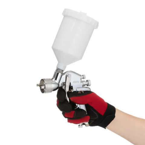 Краскопульт пневматический HP, форсунка 1.4мм, верхний пластиковый бачок 600мл, 5бар INTERTOOL PT-0112