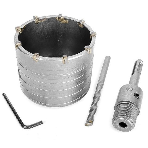 Комплект: сверло корончатое по бетону 75мм+Переходник SDS Plus 100мм INTERTOOL SD-7075