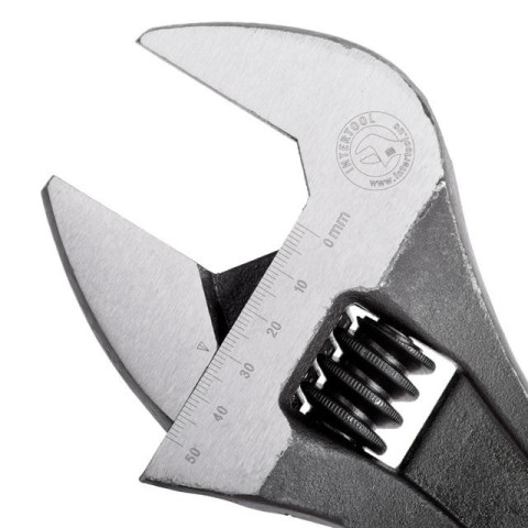 Ключ разводной 380мм, Cr-V, черный, фосфатированный. INTERTOOL XT-0065