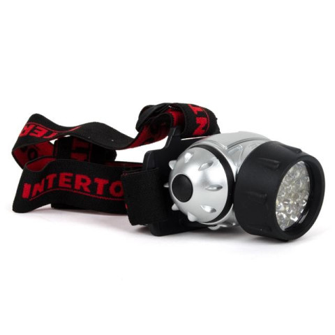 Фонарь налобный светодиодный, четыре режима работы, 19 LED, батарейки 3 ААА. INTERTOOL LB-0301