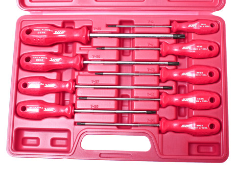 Набор отверток TORX TH8-TH40 с отверстием 9ед