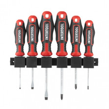 Набор отверток 6 ед ( SL3.0*75мм, SL5.0*75мм, SL6.0*100мм, PH0*75мм, PH1*75мм, PH2*100мм), STORM INTERTOOL VT-3436