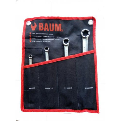Набор ключей Torx на полотне 4 пр. (Е6-Е24) (BAUM 61-4M)