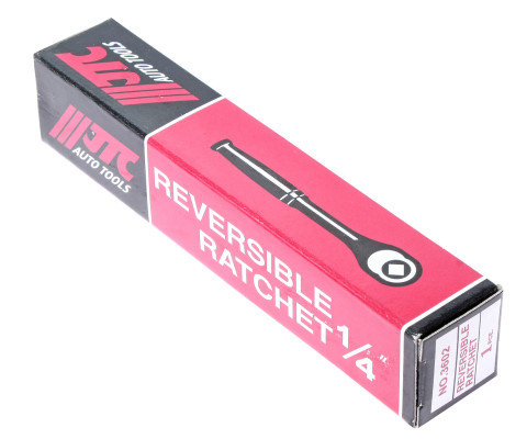 Трещотка 1/4&quot; 128мм 36зуб.(стальная ручка)